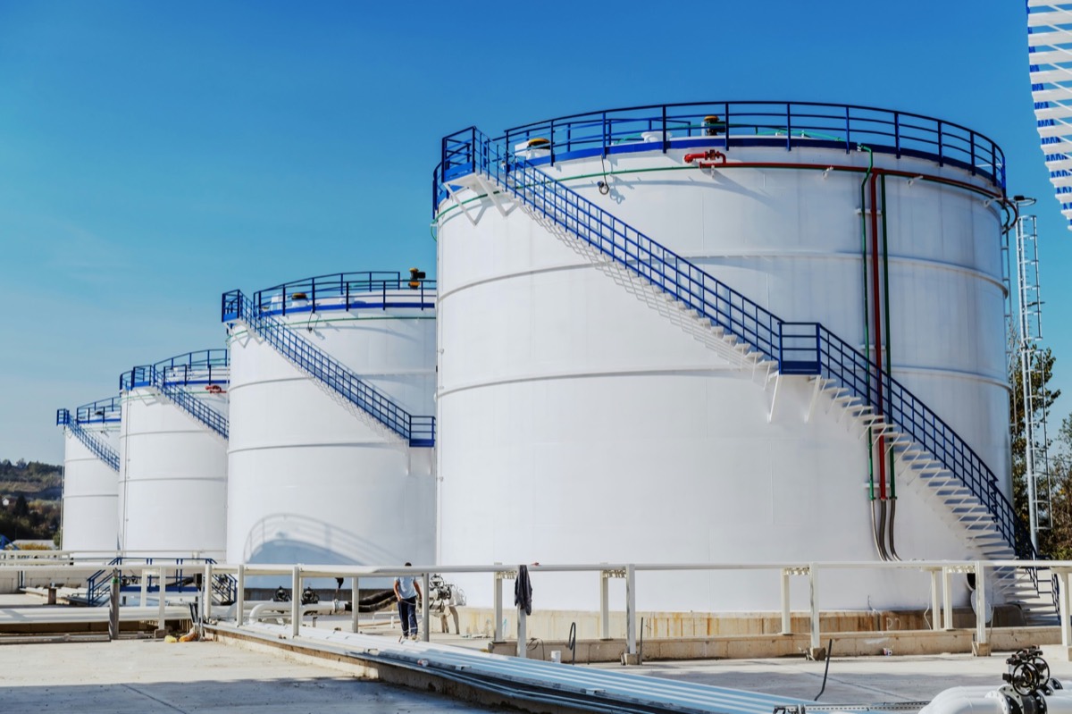 Oil storage tank farm